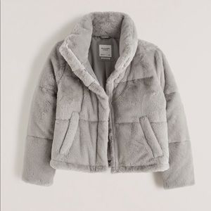 Faux fur mini puffer